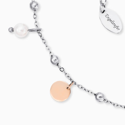 Engelsrufer anklet stainless steel with charm elements rose and pearl bicolor