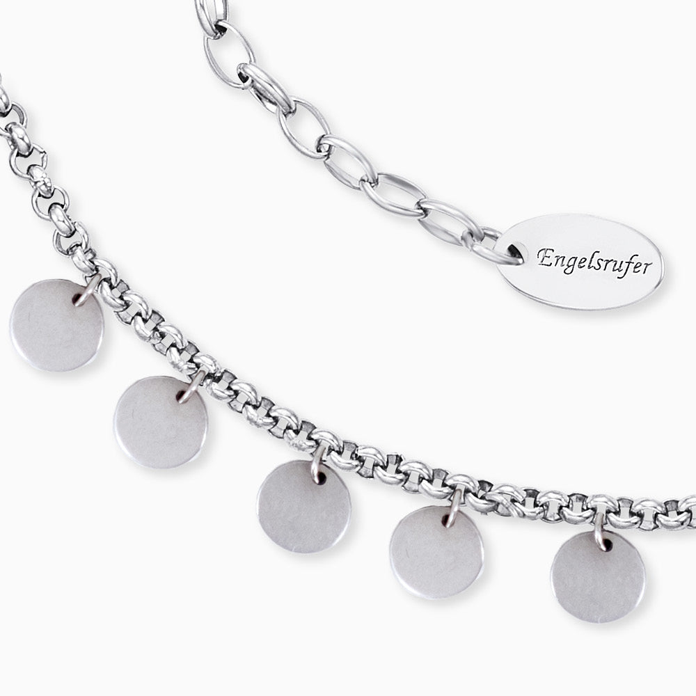 Engelsrufer women's anklet stainless steel 27 cm with small plates