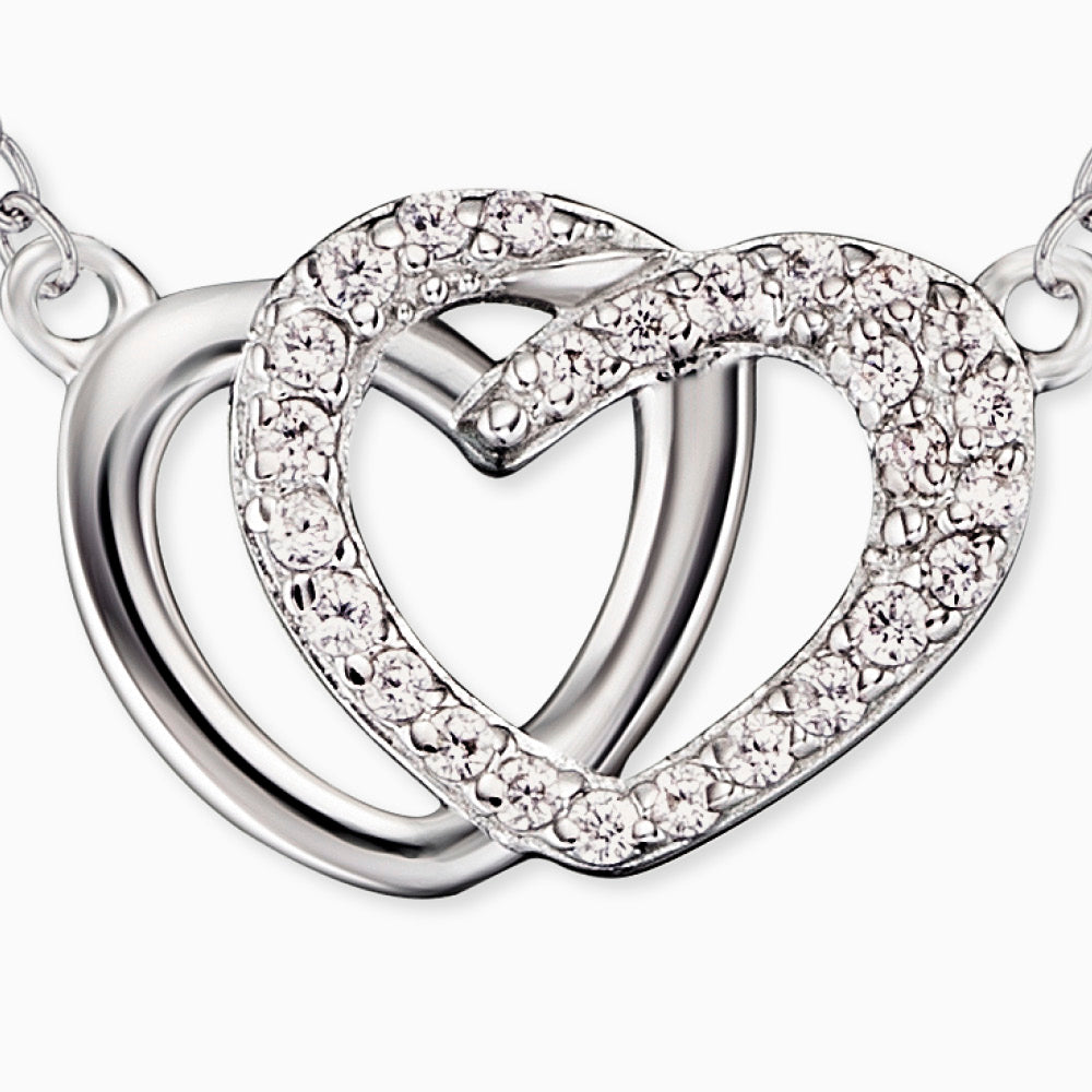 Set 2 heart silver with zirconia