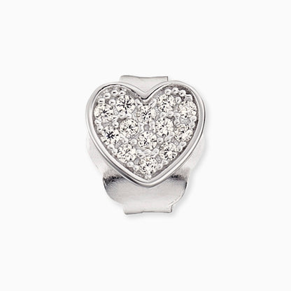 Set of 7 hearts silver with zirconia