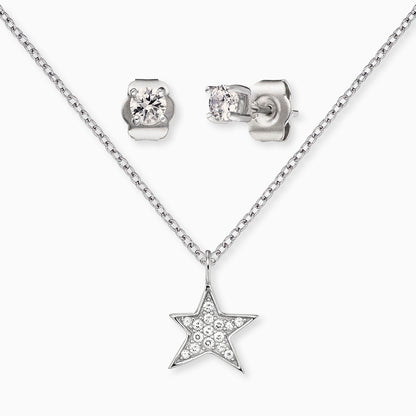 Set star silver with zirconia