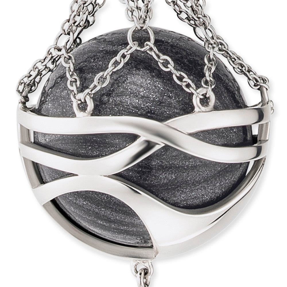 Engelsrufer silver necklace Paradise with black Chime XS