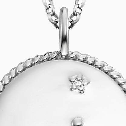 Engelsrufer women's necklace silver with zirconia and rose quartz stone for the zodiac sign Cancer