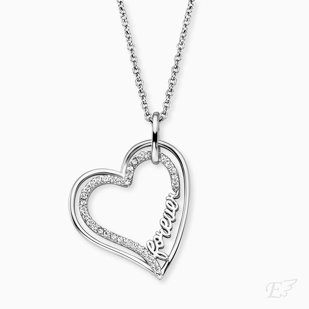 Engelsrufer Damenkette Sterlingsilber mit Forever Schriftzug mit Zirkonia