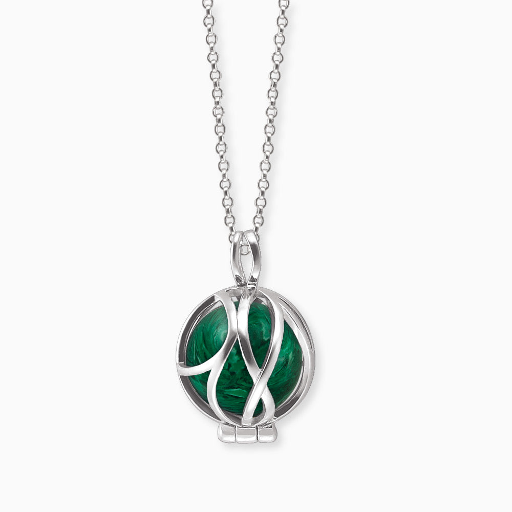 Engelsrufer silver women's necklace with interchangeable malachite