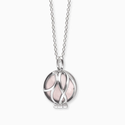 Engelsrufer silver women's necklace with interchangeable rose quartz