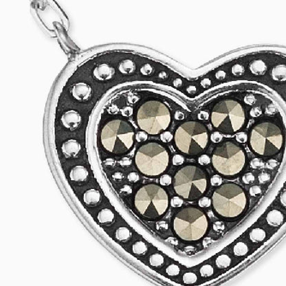 Engelsrufer silver necklace with heart and marcasite stones