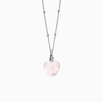 Engelsrufer women's necklace silver with rose quartz stone in heart shape
