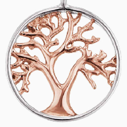 Engelsrufer necklace women's tree of life bicolor in silver and rose gold