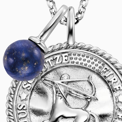 Engelsrufer Damen Kette Silber mit Zirkonia und Lapislazuli Stein für Sternzeichen Schütze