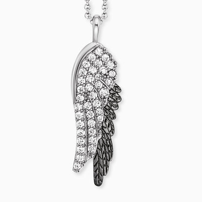 Engelsrufer women's necklace silver wings black and white with zirconia