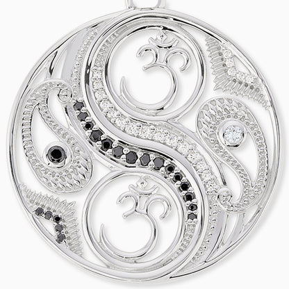 Engelsrufer silver pendant Balance with black and white zirconia stones