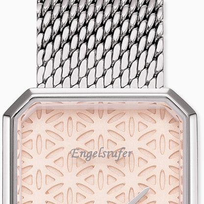 Engelsrufer women's wristwatch Flower of Life silver with stainless steel bracelet