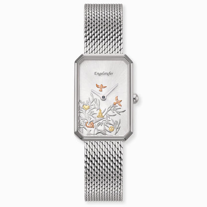 Engelsrufer bracelet watch tree of life with silver mesh band