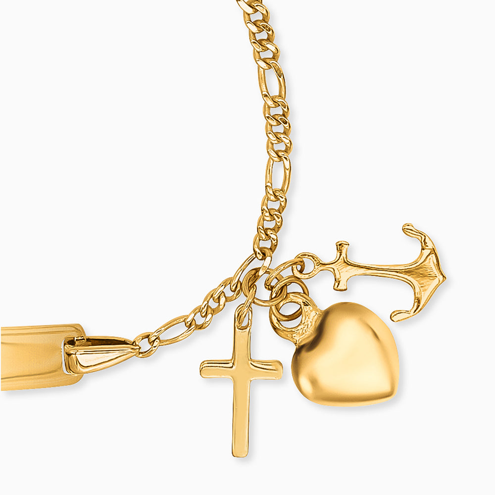 Engelsrufer Children's Bracelet ID Faith, Love & Hope Gold