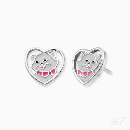 Engelsrufer children's earrings girls cat with multicolored enamel