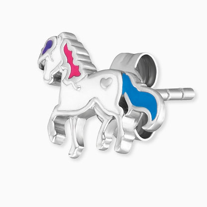 Engelsrufer children's earrings silver with white horse