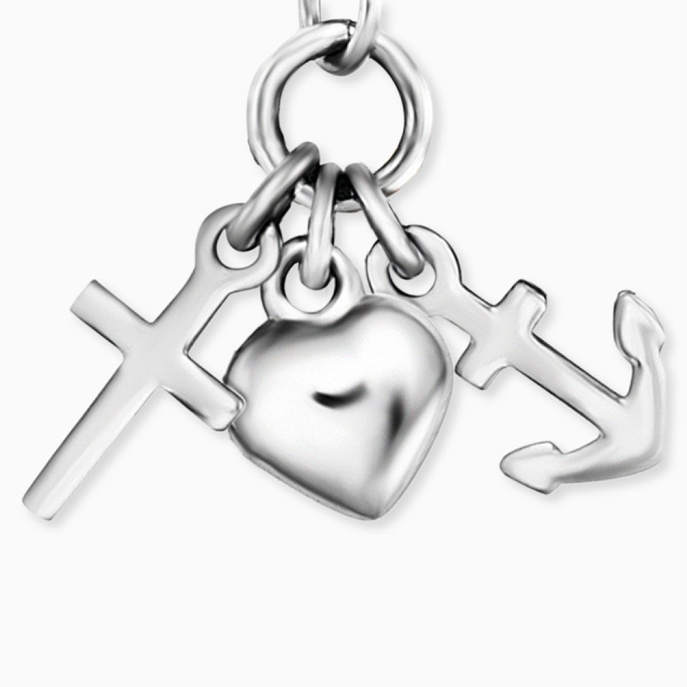 Engelsrufer girls' children's necklace silver with cross, heart and anchor pendant