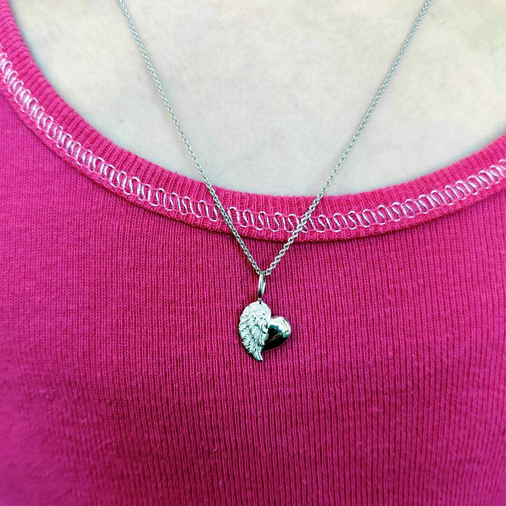 Engelsrufer children's necklace girls silver with heart wing symbol