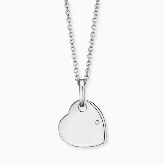Engelsrufer girls' children's necklace silver heart medallion with zirconia engravable
