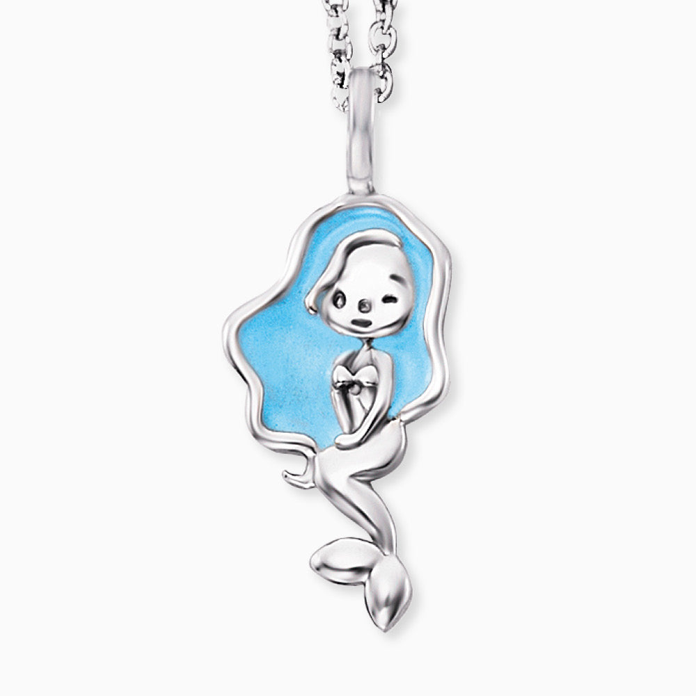 Engelsrufer children's necklace girls silver with blue mermaid pendant