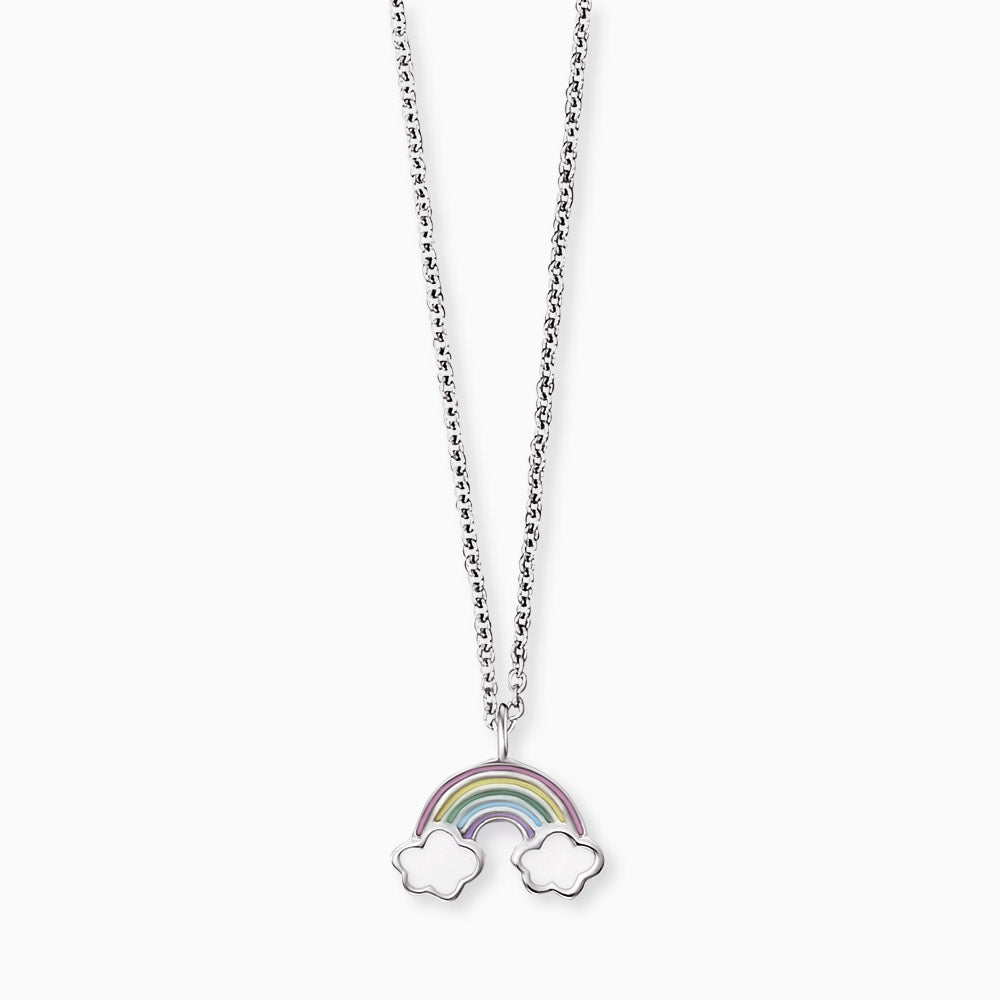 Engelsrufer Mädchen-Kinderkette Silber mit Regenbogen multicolor