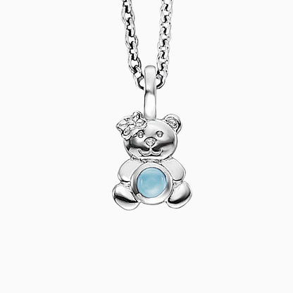 Engelsrufer Kinder Kette Teddy Silber mit Blauen Achat